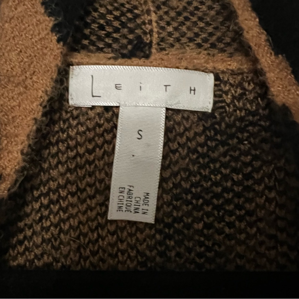 Leith‎ Animal Print Long Cardigan Sweater Coat Zebra Tiger Stripe Small - Picture 3 of 5